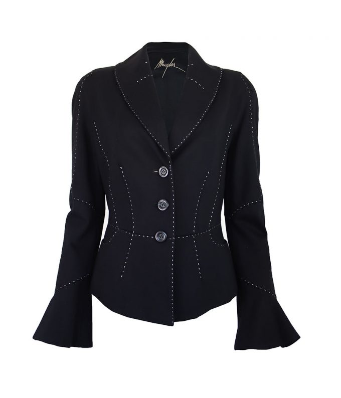 1074 chaqueta negra thierry mugler vintage de segunda mano ropa preloved de lujo moitvoi 1