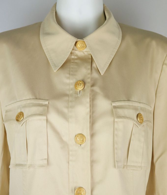 200 chaqueta esacada vintage beige con botones dorados estilo marinero ropa de segunda mano moitvoi 4