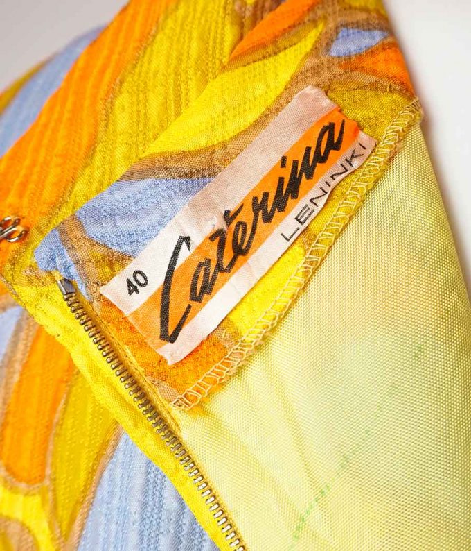458 vestido vintage retro anos 40 amarillo estampado ropa de segunda mano vintage 4