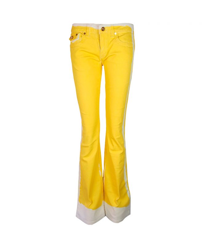 467 pantalon vaquero roberto cavalli campana cowboi pantalon amarillo mujer de marca moitvoi 1