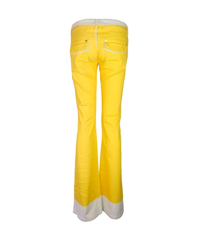 467 pantalon vaquero roberto cavalli campana cowboi pantalon amarillo mujer de marca moitvoi 2