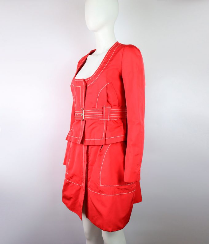 717 traje vintage nina ricci rojo ropa de segunda mano moitvoi chaqueta falda mujer 18