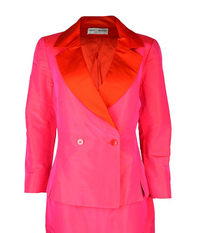 89 traje rosa neon de balmain vinatge de segunda mano ropa de lujo barata mujer comprar moitvoi 3