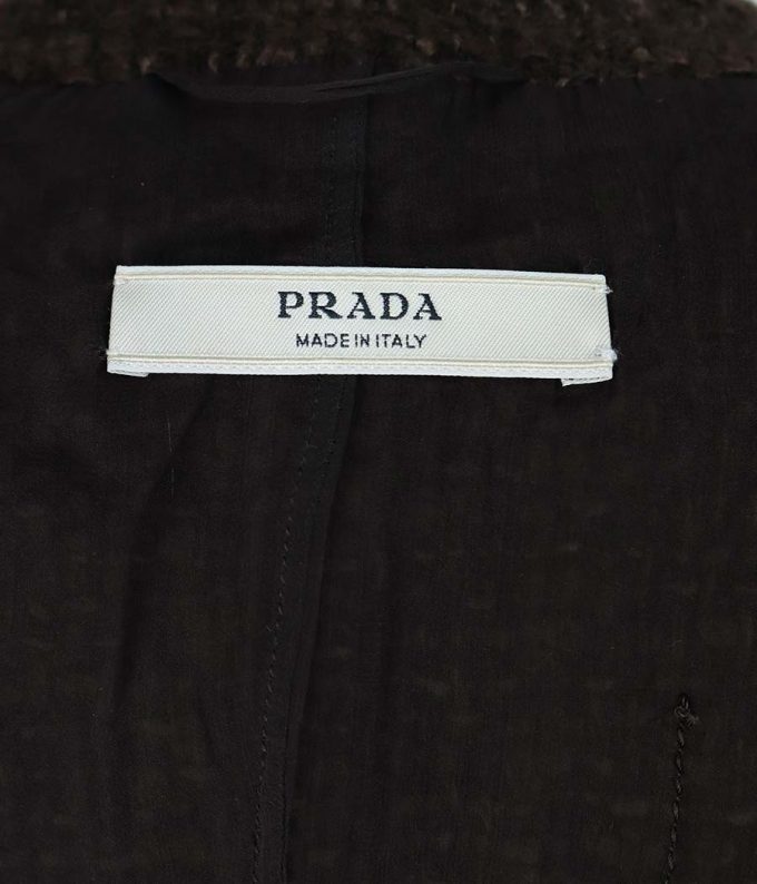 991 vestido de lana marron prada segunda mano preloved tweed mujer vintage de marca moitvoi 3