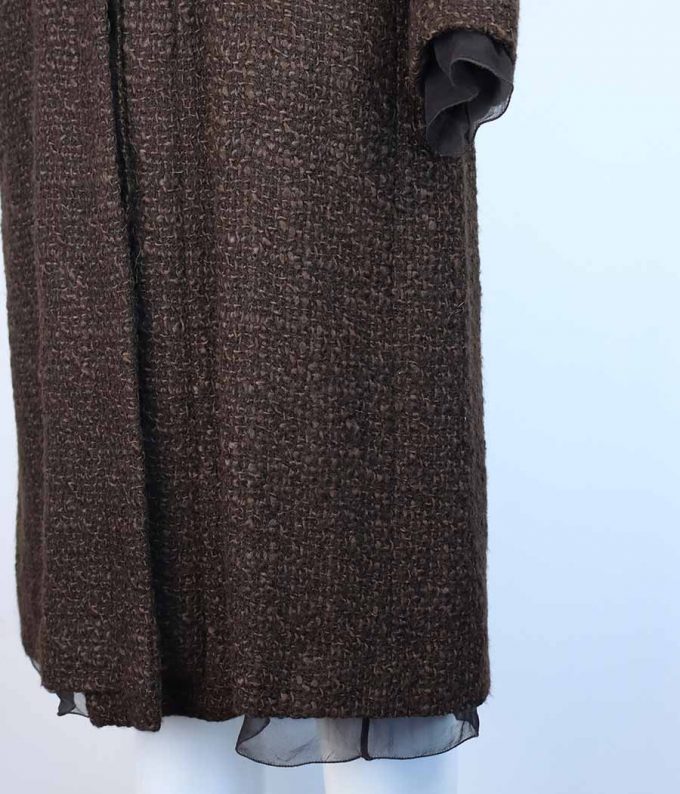 991 vestido de lana marron prada segunda mano preloved tweed mujer vintage de marca moitvoi 7